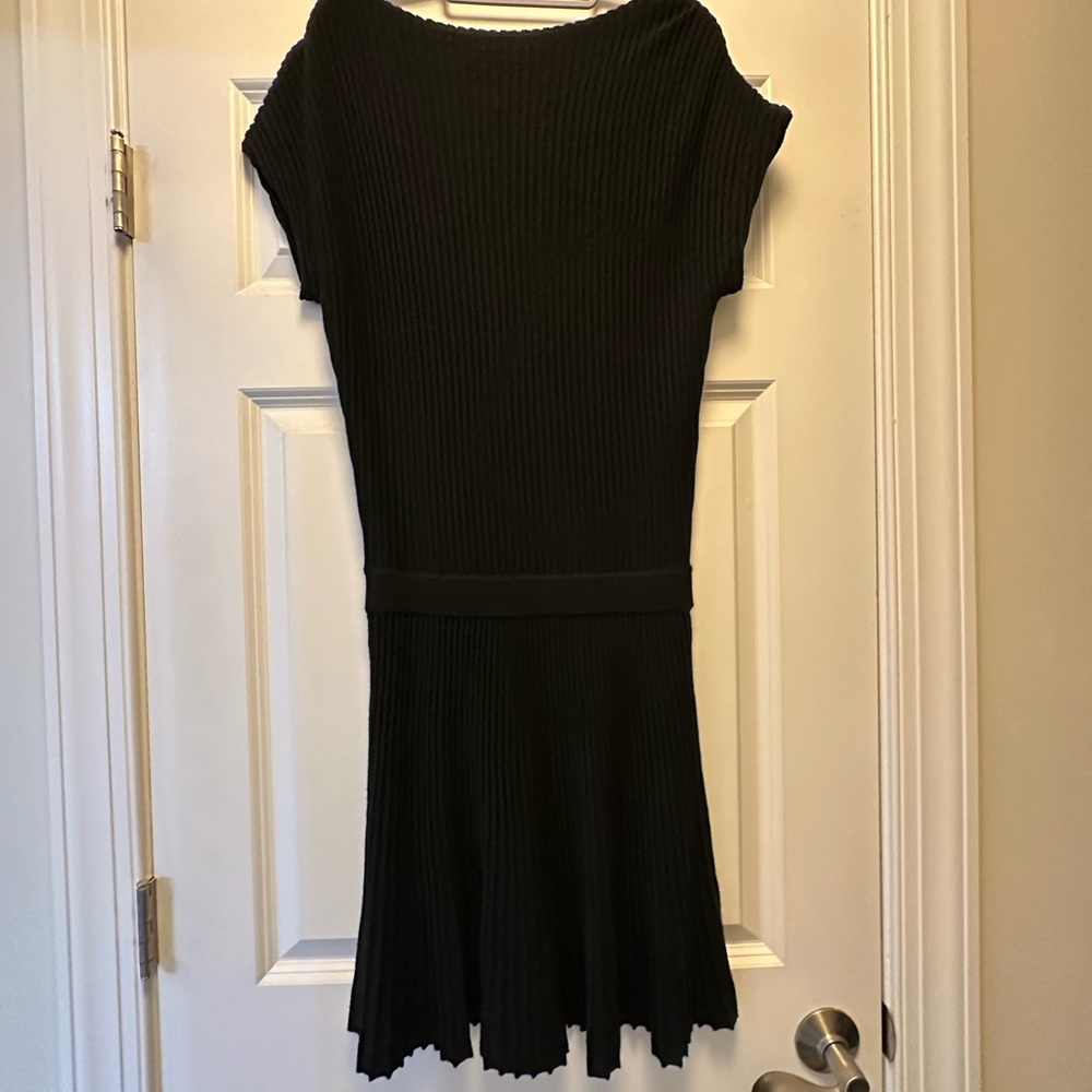 MAEVE by Anthropologie Sweater Dress L Ruth Ribbed Knit Boatneck Black worn once